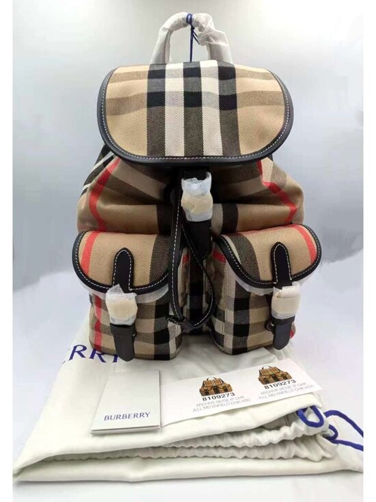 Burberry Enfield Check Canvas Backpack Archive Beige IP Check 8109273 main image 9